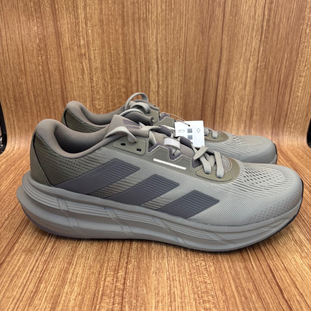 Adidas Questar 3 M Mens Size 12 Silver Pebble Charcoal Olive Running Shoes‎ NEW